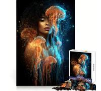Puzzle digitale "Donna con meduse", 1000 pezzi, ideale per adolescenti, per stimolare la riflessione, divertimento assicurato, taglio uniforme, elegante regalo di Natale (50x75cm)