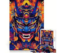 Puzzle digitale giapponese con maschera Oni, 1000 pezzi, per adolescenti, gioco cognitivo, passatempo rilassante, bordo premium, lista dei desideri di Babbo Natale (38x52cm)