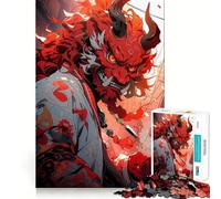 Puzzle digitale Oni Rosso da 1000 pezzi per ragazzi, gioco intelligente di gruppo, immagine da assemblare, decorazione murale (50x75cm)