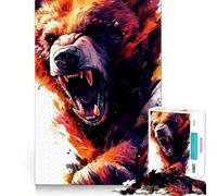 Puzzle digitale "Orso ruggente" da 1000 pezzi per adulti, gioco di logica, divertimento rilassante, pezzo da collezione con taglio preciso (38x26cm)