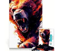 Puzzle digitale "Orso ruggente" da 1000 pezzi per adulti, gioco per allenare la mente, rilassante, con immagini da assemblare, regalo perfetto (50x75cm)