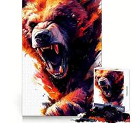 Puzzle digitale "Orso ruggente" da 1000 pezzi per adulti, gioco per allenare la mente, rilassante, con immagini da assemblare, regalo perfetto (50x75cm)