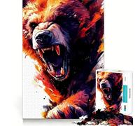 Puzzle digitale "Orso ruggente" da 1000 pezzi per ragazzi, ideale per migliorare la memoria, per un relax informale e per esporre opere d'arte dai tagli netti (38x52cm)