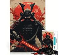 Puzzle digitale raffigurante un guerriero samurai con spada rossa, per adulti, 1000 pezzi, gioco di logica, hobby silenzioso, taglio perfetto, regalo elegante (50x75cm)