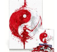Puzzle digitale Yin Yang Guerriera Donna per Adolescenti, 1000 pezzi, concentrazione mentale, svago rilassante, incastro perfetto, regalo adorabile (50x75cm)