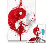 Puzzle digitale Yin Yang Warrior Woman da 1000 pezzi per adolescenti,gioco di abilità mentale,taglio laser per un incastro perfetto,rilassante attività di gruppo al chiuso (38x52cm)