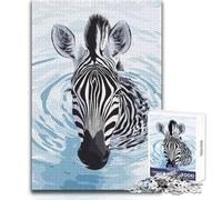 Puzzle digitale "Zebra in acqua" per adulti, 1000 pezzi, attività interattiva di apprendimento divertente, regalo commovente e memorabile, dimensioni 50x75cm