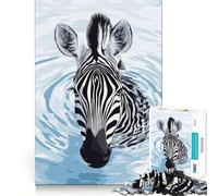 Puzzle digitale "Zebra nell'acqua" da 1000 pezzi,divertente e stimolante per la mente Pezzi precisi e facili da incastrare Un hobby affascinante per i momenti di svago (50x75cm)