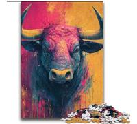Puzzle dipinto a olio di un toro da 2000 pezzi per adolescenti, attività divertenti per la famiglia a casa, regalo di compleanno, regali da viaggio (70x100cm)