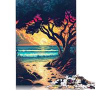 Puzzle dipinto a olio "Tramonto arancione" per adulti, 1000 pezzi, puzzle difficili da risolvere, per ragazzi e ragazze, 1000 pezzi (75x50 cm)