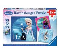 Puzzle Disney Frozen: Elsa, Anna e Olaf, 3x49 pezzi. 1 St