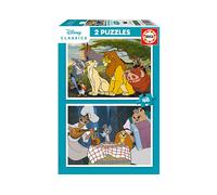 PUZZLE DISNEY Lion King e Lilli e il Vagabondo - 48 Pezzi in Cartone per Bambini 4+