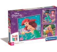 Puzzle 3x48 pezzi - Ariel, Jasmine e Rapunzel