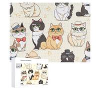 Puzzle divertente con stampa di gattini per adulti e famiglie, giochi per la casa, 500 pezzi
