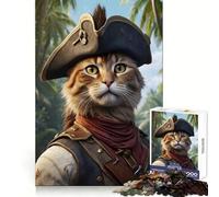 Puzzle divertente da 1000 pezzi con gatti pirati per adolescenti,ideale per allenamento,svago e relax,con taglio perfetto,regalo di Natale (38x26cm)