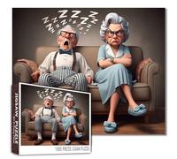 Puzzle divertente da 1000 pezzi per adulti con scena sul divano e divertente momento senior, divertente e impegnativo, puzzle fai da te impegnativo per la casa, regalo decorativo per la casa