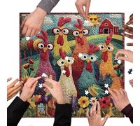 Puzzle Divertente Del Pollo | Rompicapo da 1000 Pezzi Difficile e Impegnativo | Puzzle Divertenti per Adulti da 1000 Pezzi | Serate di Gioco Principianti e Amanti 'Arte Decorazione per Casa Fattoria e