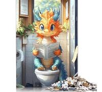 Puzzle divertente "Drago sul water", sfida difficile, 100% cartone riciclato, per bambini e adulti, regali di Halloween, 1000 pezzi (38x26 cm)