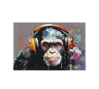 Puzzle divertente in legno con gorilla, giochi mentali per adulti, 1000 pezzi, puzzle per famiglia, 75 x 40 cm
