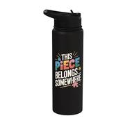 Puzzle divertente This Pieces Belongs Somewhere Jigsaw Puzzle Stainless Steel Insulated Water Bottle