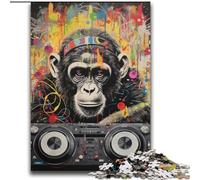 Puzzle DJ Monkey per adulti e ragazzi, 2000 pezzi, per età pari o superiore a 14 anni, gioco di Natale antistress, regalo per donne (70x100cm)