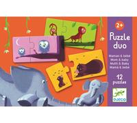 Puzzle Djeco Mamme e Cuccioli Animali 12x2 pezzi