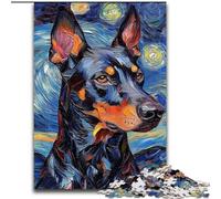 Puzzle Doberman Night Sky da 1000 pezzi per adulti e adolescenti, interessante strumento per ridurre lo stress e favorire l'interazione genitore-figlio (26x38cm)