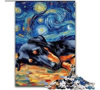 Puzzle Doberman Night Sky per adulti e ragazzi, 1000 pezzi, stimolanti giochi, decorazioni da parete, regali unici per compleanno e Natale (50x75cm)