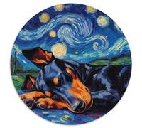 Puzzle Doberman Night Sky per adulti, puzzle da 1000 pezzi per adulti, rompicapo impegnativo, attività per famiglie, decorazione per la casa, regalo di Natale (67,5x67,5cm)