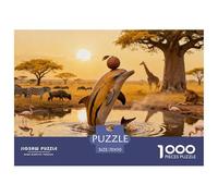 Puzzle Dolphin 1000 Pezzi Per Adulti E Ragazzi, Rompicapo Con African Savanna, Sfida Mentale E Gioco Complesso, Regalo Compleanno 70x50cm/1000pcs