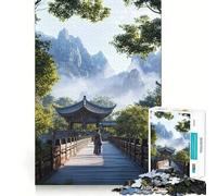 Puzzle "Donna che cammina su un ponte in Cina" da 1000 pezzi,stimolante per la mente,divertente,senza sbavature,pezzi ben tagliati,ideale per le vacanze e l'intrattenimento in casa (50x75cm)