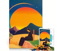 Puzzle "Donna che legge sotto un sole gigante" da 1000 pezzi,divertente gioco di logica e apprendimento,con pezzi ad incastro perfetti,regalo di compleanno,rompicapo (38x52cm)
