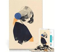 Puzzle "Donna con cerchio blu" da 1000 pezzi,divertente gioco di allenamento cognitivo,pezzi ad incastro perfetti,regalo di compleanno,rompicapo (38x52cm)