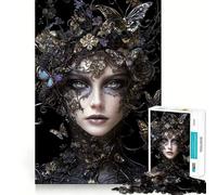 Puzzle Donna con corona di farfalle 1000 pezzi Gioco di logica e pensiero creativo Esercizio di taglio e precisione per momenti di tranquillità a casa (38x52cm)
