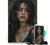 Puzzle "Donna con fiore tra i capelli" per adolescenti,1000 pezzi,gioco divertente per la mente,connessione pulita e senza interruzioni,modo coinvolgente per passare il tempo libero (38x26cm)