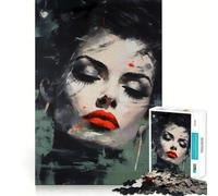 Puzzle "Donna con gli occhi chiusi" da 1000 pezzi,divertente gioco di allenamento cognitivo,pezzi ad incastro perfetti,regalo di compleanno,rompicapo (50x75cm)