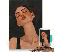 Puzzle "Donna con gli occhi chiusi" da 1000 pezzi,gioco cognitivo divertente,struttura ad incastro precisa,attività per rafforzare i legami affettivi con i propri cari (38x26cm)