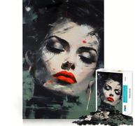 Puzzle "Donna con gli occhi chiusi" da 1000 pezzi,gioco stimolante per la mente,incastro perfetto,intrattenimento domestico confortevole per tutti (38x52cm)