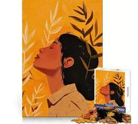 Puzzle "Donna con gli occhi chiusi" da 1000 pezzi per adolescenti, ideale per allenare la mente, divertimento facile, taglio uniforme, elegante regalo di Natale (38x52cm)
