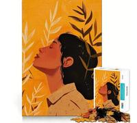 Puzzle "Donna con gli occhi chiusi" per adolescenti,1000 pezzi,gioco divertente per la mente,connessione pulita e senza interruzioni,un modo coinvolgente per passare il tempo libero (38x52cm)