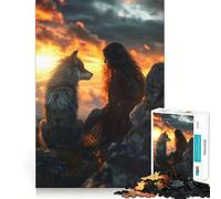 Puzzle "Donna con il lupo nella mente" da 1000 pezzi,gioco di memoria,qualità premium,taglio laser,attività rilassante per serate tranquille (38x26cm)