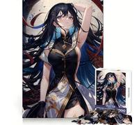 Puzzle "Donna contro la Luna" per adulti, 1000 pezzi, esercizio mentale, divertimento tranquillo, dimensioni perfette, regalo di Natale (38x52cm)