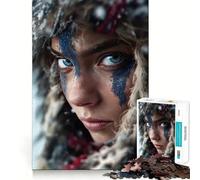 Puzzle "Donna dagli occhi azzurri" per adolescenti,1000 pezzi,gioco di logica e divertimento,connessione pulita e senza interruzioni,un modo coinvolgente per passare il tempo libero (50x75cm)