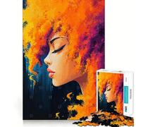 Puzzle "Donna dai capelli di fuoco" per adolescenti,1000 pezzi per un gioco di divertimento mentale,connessione pulita e senza interruzioni,un modo coinvolgente per passare il tempo libero (38x52cm)