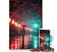Puzzle "Donna in kimono sotto i ciliegi in fiore" da 1000 pezzi,divertente attività per allenare la mente,senza sbavature,pezzi ben tagliati,attività coinvolgente per serate tranquille (50x75cm)