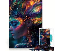 Puzzle "Donna mistica con ali di farfalla" per adulti, 1000 pezzi, gioco per allenare la mente, divertimento in casa, taglio di precisione, regalo per le vacanze (50x75cm)