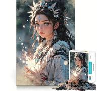 Puzzle "Donna mistica dagli occhi azzurri" per adolescenti, 1000 pezzi, gioco mentale, svago divertente, taglio di alta qualità, regalo premuroso (38x26cm)