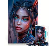 Puzzle "Donna mistica dagli occhi verdi" per adulti, 1000 pezzi, Logic Boost Toy Group, Joy Premium Edge, sorpresa di compleanno (38x26cm)