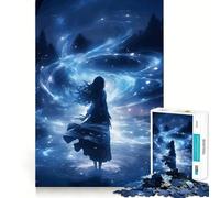 Puzzle "Donna Mistica in Vortice Blu" per adulti, 1000 pezzi, gioco per allenare la mente, divertimento in casa, taglio di precisione, regalo per le vacanze (38x26cm)