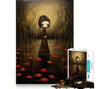 Puzzle "Donna tra i pesci" per adulti,1000 pezzi,gioco stimolante per la mente,pezzi precisi e facili da incastrare,attività rilassante di gruppo al chiuso (50x75cm)